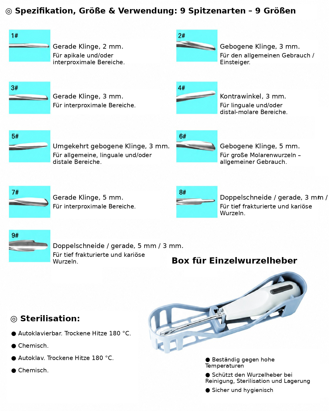 Dental Wurzelheber mit Metall-Handgriff